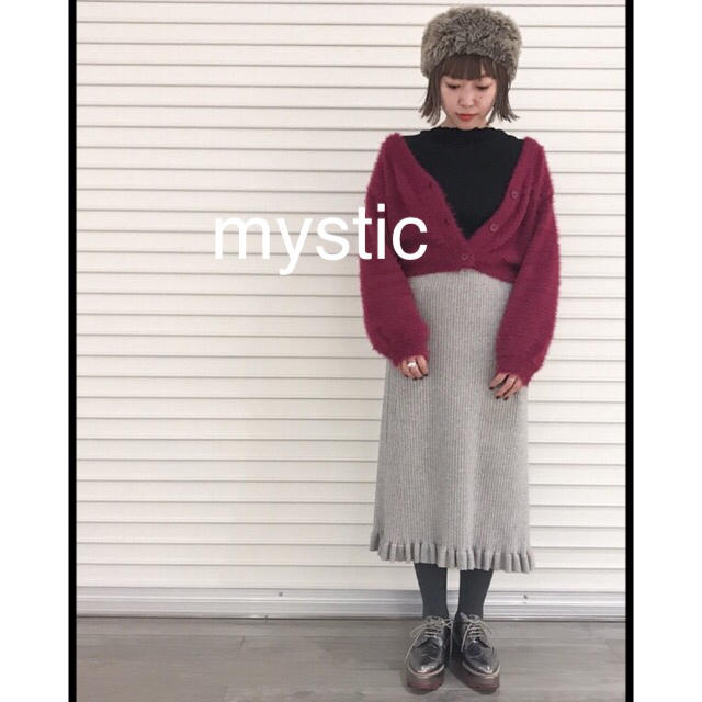 mystic(ミスティック)のラスト♡ミスティック♡リブニットスカート レディースのスカート(ロングスカート)の商品写真