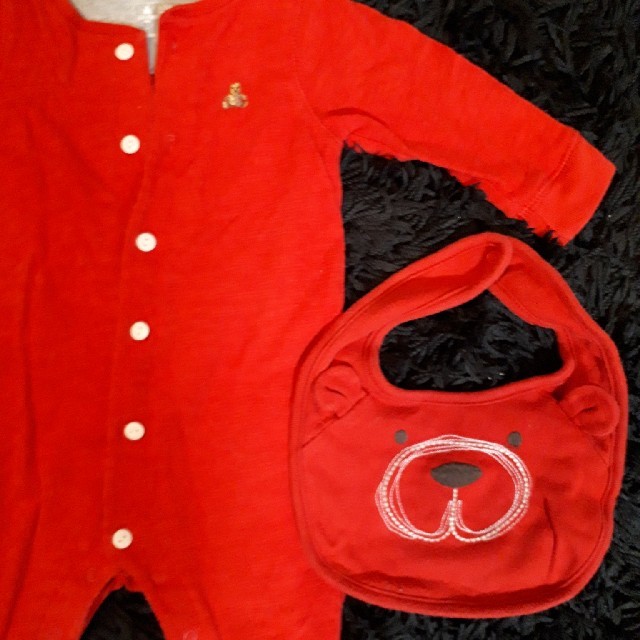 babyGAP(ベビーギャップ)のbabyGAP　ｶﾊﾞｰｵｰﾙ+くまｽﾀｲset キッズ/ベビー/マタニティのベビー服(~85cm)(カバーオール)の商品写真