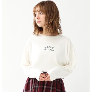 長袖Tシャツ ミニー ロゴ ディズニー ホワイトＭ 白(Tシャツ(長袖/七分))