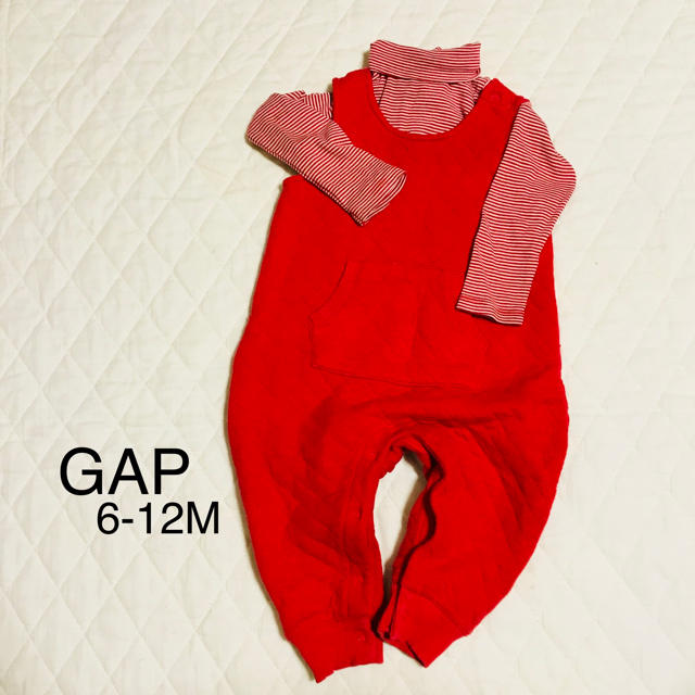 babyGAP(ベビーギャップ)の専用です！大人気ギャップキルトロンパース♡レッド70cm キッズ/ベビー/マタニティのベビー服(~85cm)(カバーオール)の商品写真