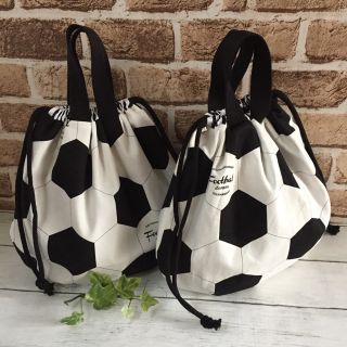 【twins2012様】36 ハンドメイド 体操服入 サッカーボール柄(外出用品)