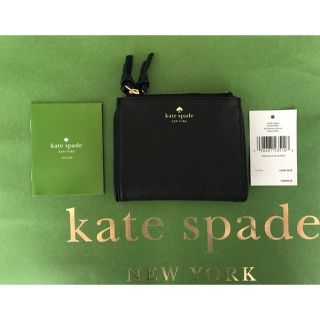 ケイトスペードニューヨーク(kate spade new york)の新品 ケイトスペード 折財布 ブラック レザー(財布)