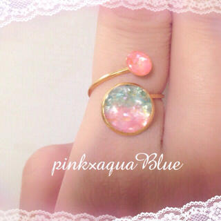 pink×aquaBlue リング(リング(指輪))