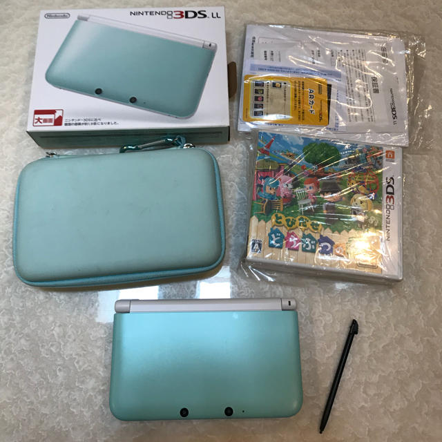 3DS LL ミント×ホワイト どうぶつの森SET