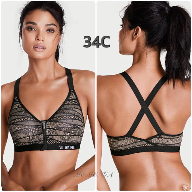 Victoria's Secret(ヴィクトリアズシークレット)の新品 ヴィクトリアシークレット スポーツブラ レース メッシュ ブラック 34C スポーツ/アウトドアのトレーニング/エクササイズ(トレーニング用品)の商品写真