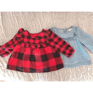 ベビーギャップ(babyGAP)のbaby GAPデニム・チェック チュニック(ワンピース)セット˒˒˒✩(ワンピース)