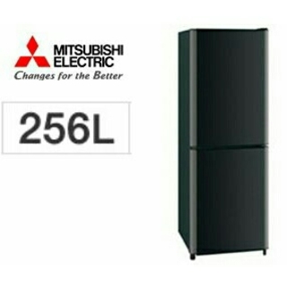 ミツビシ(三菱)の冷蔵庫 三菱 ブラック 黒 大きめサイズ カップル ファミリータイプ(冷蔵庫)
