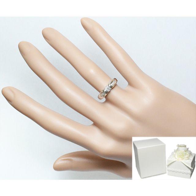 ダイヤ 0.2ct K18WG リング 指輪 婚約 一粒 8.5号 レディースのアクセサリー(リング(指輪))の商品写真