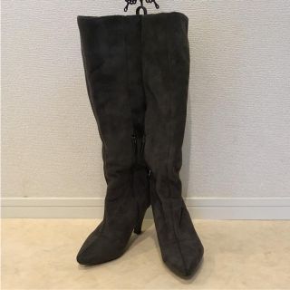 マウジー(moussy)のMOUSSYマウジー★美脚 スエードロングブーツ★グレーSサイズ(ブーツ)