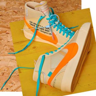 オフホワイト(OFF-WHITE)のNIKE OFF WHITE ブレーザーMID 25.5 blazer MID(スニーカー)