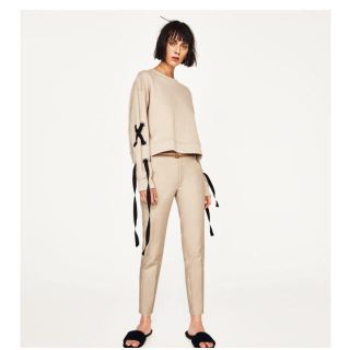 ザラ(ZARA)のZARA♡リボン付スウェットトレーナー ザラ完売(トレーナー/スウェット)