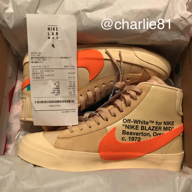 靴/シューズnike off-white blazer mid 27cm ナイキ ブレーザー