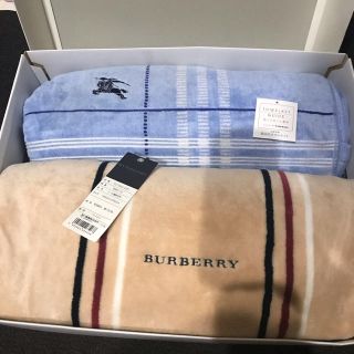 バーバリー(BURBERRY)のバーバリー シール織 毛布 ビロード タオルケット(布団)