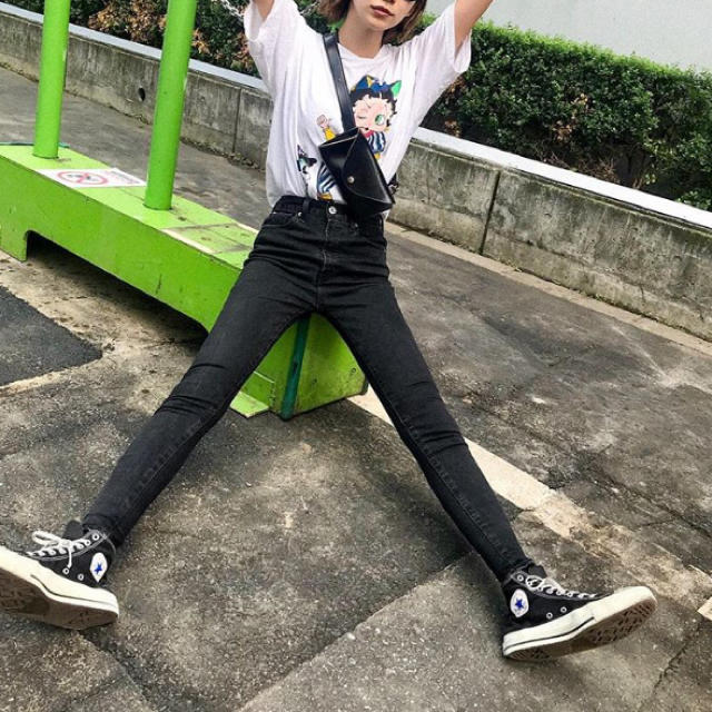 マウジー MOUSSY HW Rebirth BLACK SKINNY