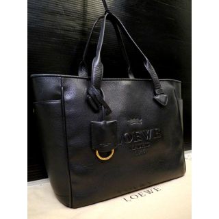 ロエベ(LOEWE)の美品16万◆LOEWE ロエベ ヘリテージ A4対応 レザー トート バッグ 黒(トートバッグ)