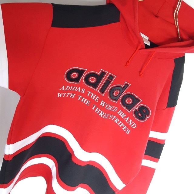 adidas(アディダス)の90s★古着 old adidas 銀タグ ビッグロゴ スウェット パーカー メンズのトップス(パーカー)の商品写真