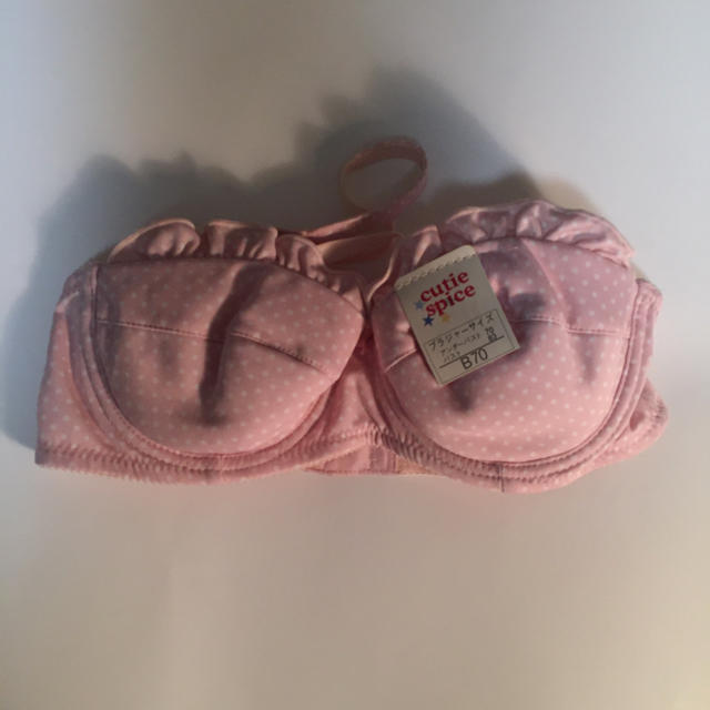 女性下着  ブラジャー  B70  ピンク＆水玉  新品未使用 レディースの下着/アンダーウェア(ブラ)の商品写真