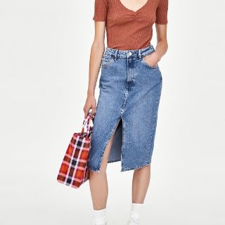 ZARA センタースリット デニムスカート