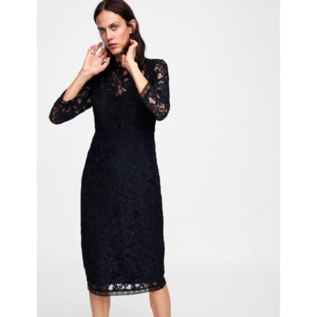 ZARA - 完売品!ZARA レースワンピース Aライン 総レースの通販 by