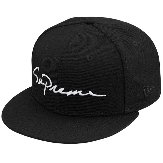 メンズSupreme New Era classic scrippt 7 3/8 黒