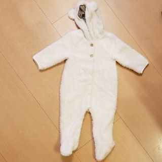 ザラキッズ(ZARA KIDS)の【超美品・水通しのみ】くま耳フード付カバーオール(カバーオール)