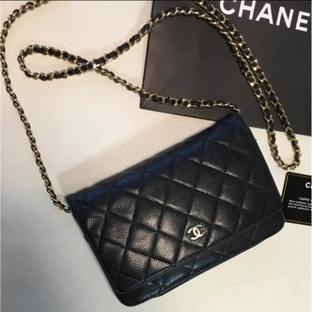 CHANEL - CHANEL キャビアスキン チェーンウォレットゴールド マトラッセ シャネルの通販 by myuu ｜シャネルならラクマ