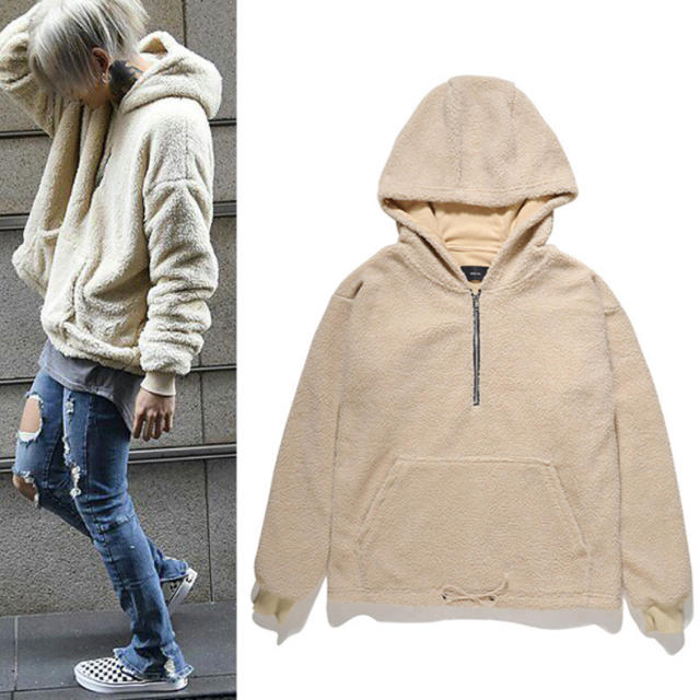 新品未使用 オーバーサイズ fear of god 型 ハーフジップパーカートップス