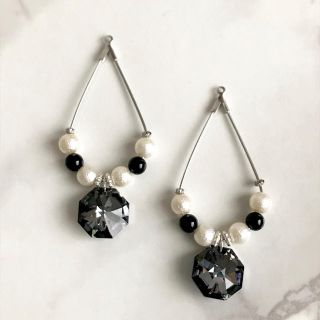 スワロフスキー(SWAROVSKI)の【Swarovski】シルバーナイト×フープ✴︎ピアス&イヤリング(ピアス)