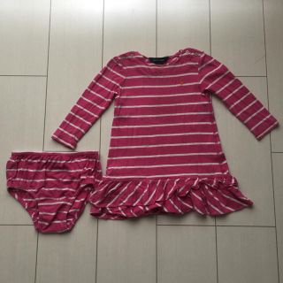 ラルフローレン(Ralph Lauren)のpolo ラルフローレン KIDS キッズ 90 ピンク ボーダー ワンピース(ワンピース)