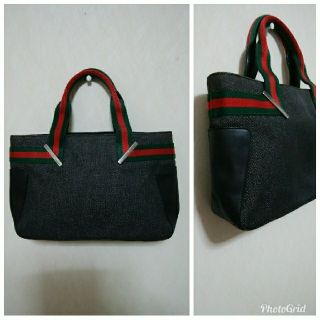 グッチ(Gucci)のGUCCI　デニムミニトートバッグ(トートバッグ)