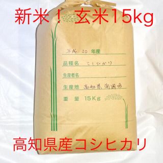 新米！玄米15kg ！30年度高知県産コシヒカリ精米(米/穀物)