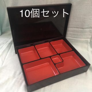 【ほぼ未使用品】松花堂弁当箱 弁当箱 重箱 中仕切り付き 長角尺2寸 (弁当用品)