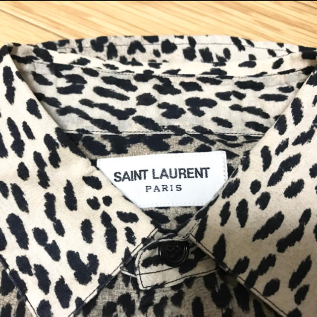 13AW SAINT LAURENT PARIS シルクベイビーキャットシャツ