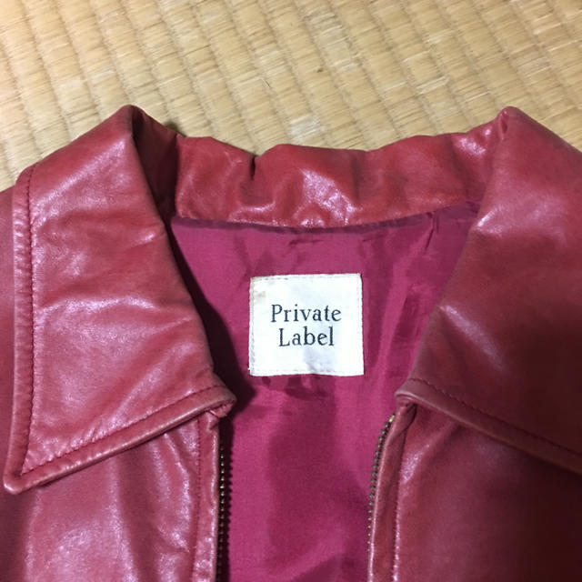PRIVATE LABEL(プライベートレーベル)のプライベートレーベル レザージャケット 赤 レディースのジャケット/アウター(ライダースジャケット)の商品写真