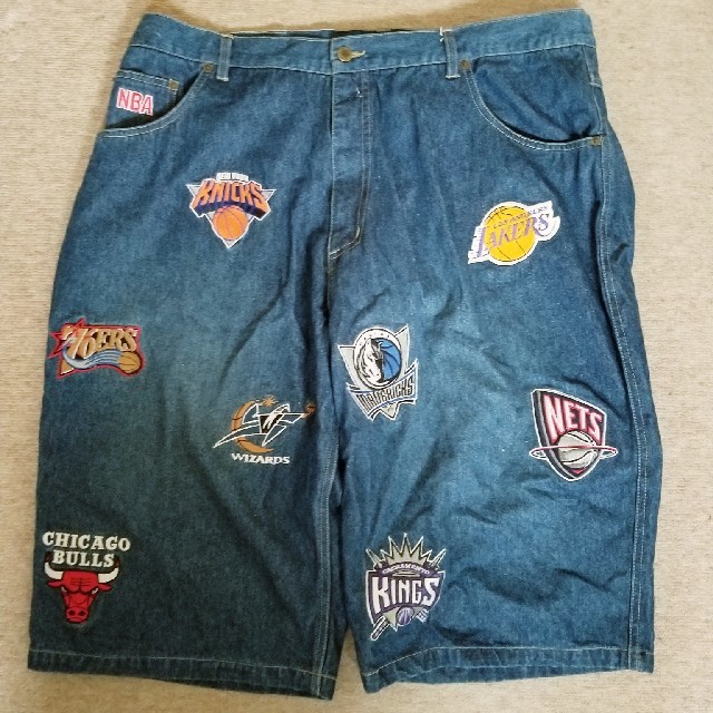 NBAワッペン デニムハーフパンツの通販 by ryunao0922's shop NBAワッペン デニムハーフパンツの通販 by ryunao0922's shop