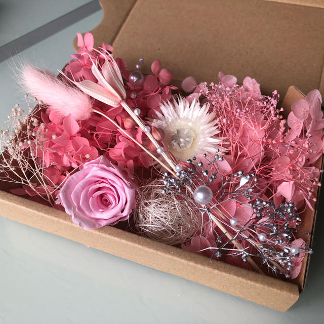 ハーバリウム♡︎花材Aセット♪ピンク ハンドメイドのフラワー/ガーデン(プリザーブドフラワー)の商品写真