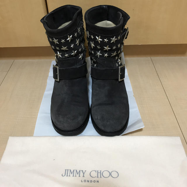 JIMMY CHOO(ジミーチュウ)のM様専用ジミーチュウ★スタースタッズバイカーブーツ レディースの靴/シューズ(ブーツ)の商品写真