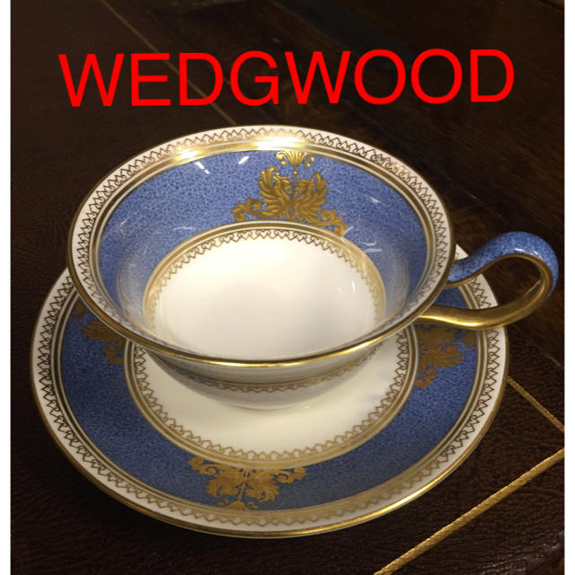 WEDGWOOD(ウェッジウッド)のウェッジウッド ⭐︎ カップ ソーサー⭐︎コロンビア パウダー ブルー ピオニー インテリア/住まい/日用品のキッチン/食器(食器)の商品写真