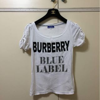 バーバリーブルーレーベル(BURBERRY BLUE LABEL)のS37女性M本物バーバリーブルレの白の半袖カットソー(カットソー(半袖/袖なし))