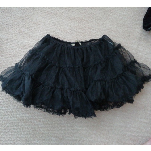 黒 パニエ ショート 3段フリル レディースのスカート(その他)の商品写真