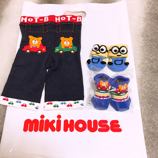 ミキハウス(mikihouse)のmikihouseミキハウス新品未使用パンツ&靴下&ミニオン(レッグウォーマー)
