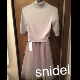 スナイデル(SNIDEL)のsnidel♡ハイネック×チュールコンビ(ひざ丈ワンピース)