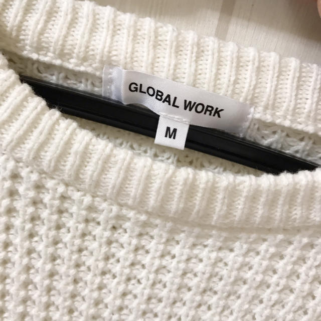 GLOBAL WORK(グローバルワーク)のGLOBALWORK♡ニット♡ホワイト♡M キッズ/ベビー/マタニティのキッズ服男の子用(90cm~)(ニット)の商品写真