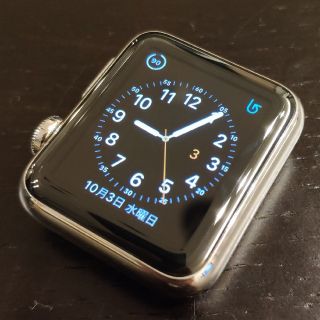 アップルウォッチ(Apple Watch)の【美品】AppleWatch 38mm ステンレス 初代 AppleCare+付(その他)