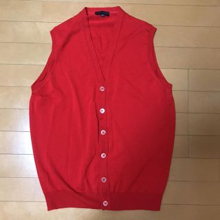 ジョンスメドレー(JOHN SMEDLEY)のJOHN SMEDLEY ジョンスメドレー ベスト 赤 レッド M ウール(ニット/セーター)