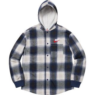 シュプリーム(Supreme)のSupreme Nike Plaid Hooded Sweatshirt 紺XL(パーカー)