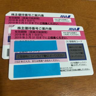 エーエヌエー(ゼンニッポンクウユ)(ANA(全日本空輸))のANA 全日空 株主優待券 2枚(航空券)