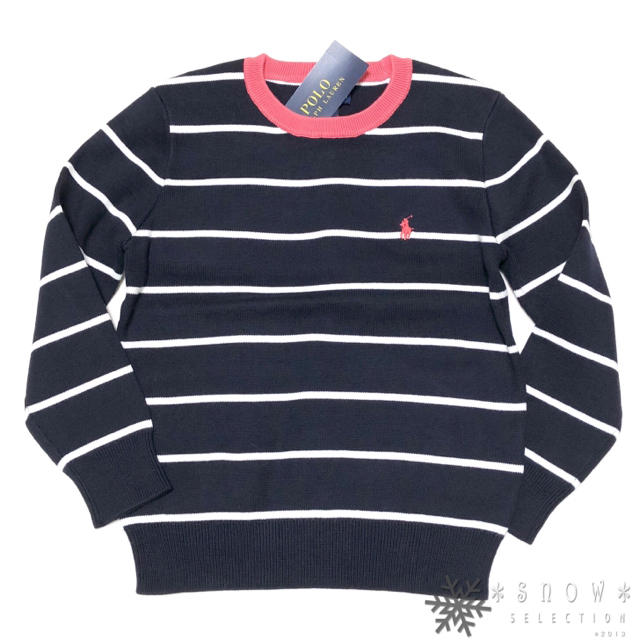 POLO RALPH LAUREN(ポロラルフローレン)の新品 ラルフローレン ストライプド コットン セーター 3T/100 キッズ/ベビー/マタニティのキッズ服男の子用(90cm~)(ニット)の商品写真