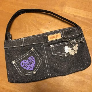 ANNA SUI  ブラックデニムポーチ