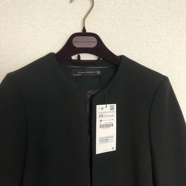 ZARA(ザラ)のザラ 新品 ノーカラー コート ブラック  レディースのジャケット/アウター(ノーカラージャケット)の商品写真